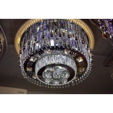 Въртящ се кристален пеещ полилей 1121/500 CH Хром , 4xE14+5x10W+20W LED+ RGB диоди + MP3 + BLUETOOTH,Диаметър:50см